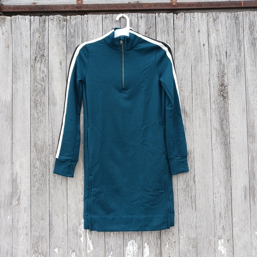 ATHLETA Crosstown Track Dress XXS Oceanic‎ Teal Casual Everyday Athleisure